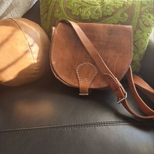 Brown Leather handmade Crossbody Bag